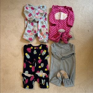 4 Carter’s fleece sleepers